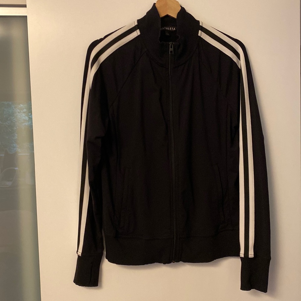 Athleta circa track jacket black/white